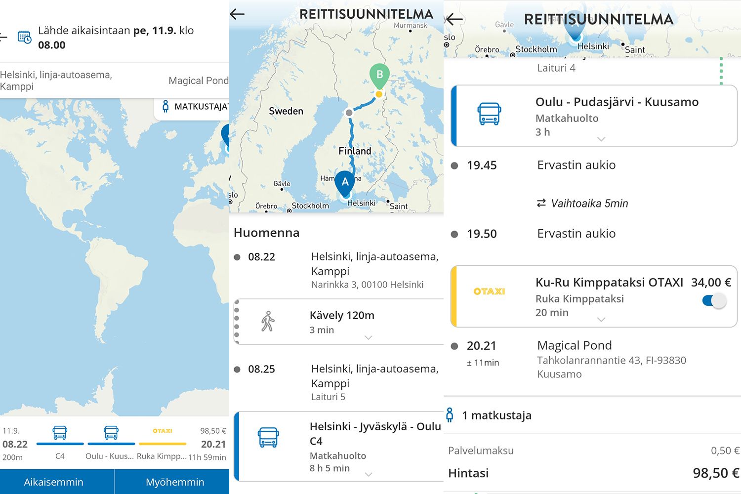 Mikä reissu! Bussilla Helsingistä Kuusamoon